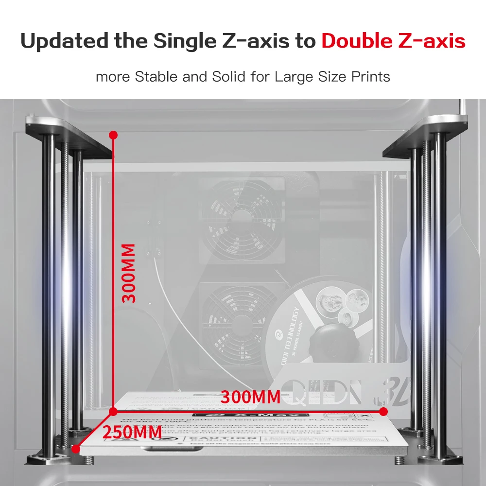 QIDI TECH X-Max Large size 3d Printer 300x250x300mm Auto Level Touch Screen single Extruder DIY 3D Printer Kit Heated Bed