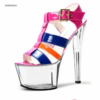 

Summer Women's sandals Sexy women's shoes New pattern Superior Fish mouth 17CM Stiletto heels Fashion Show 3-14 15 BBZAI