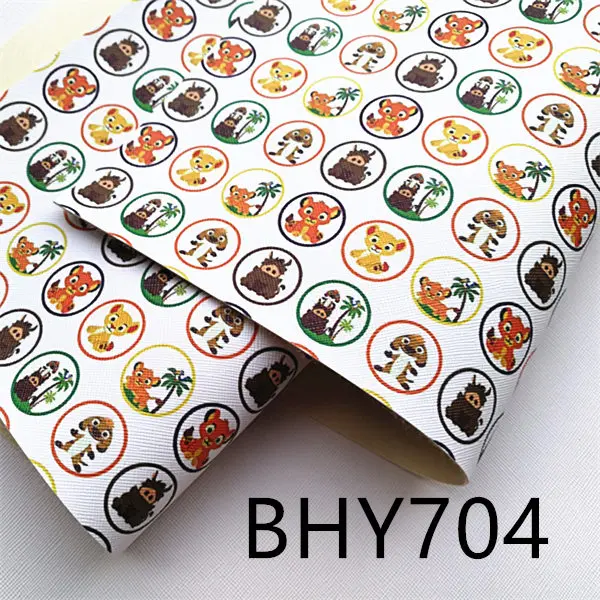 1шт 20*33 см А4 мультфильм Лев кожа viny ткань BHY659 - Цвет: BHY704