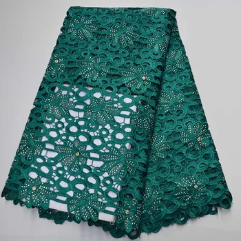 

African Embroidery Lace Fabric 2020High Quality Nigerian Lace Swiss Voile Lace In Switzerland Fabric With Stones For Women Dress