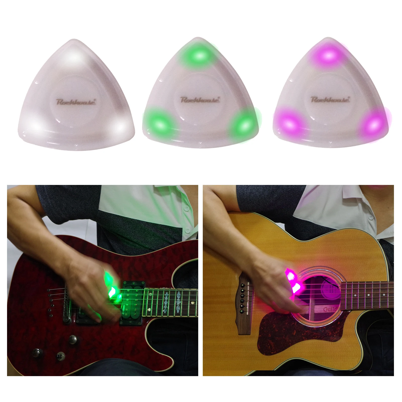 New Shining Picks Non-slip Guitar Pick Jazz Plectrum For Electric Acoustic Guitar Bass Folk Colored Light Bling