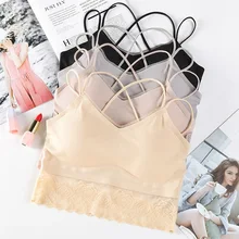 Сексуальный топ без косточек с перекрестными ремешками, комфортное женское нижнее белье без косточек, летний бесшовный бюстгальтер без косточек