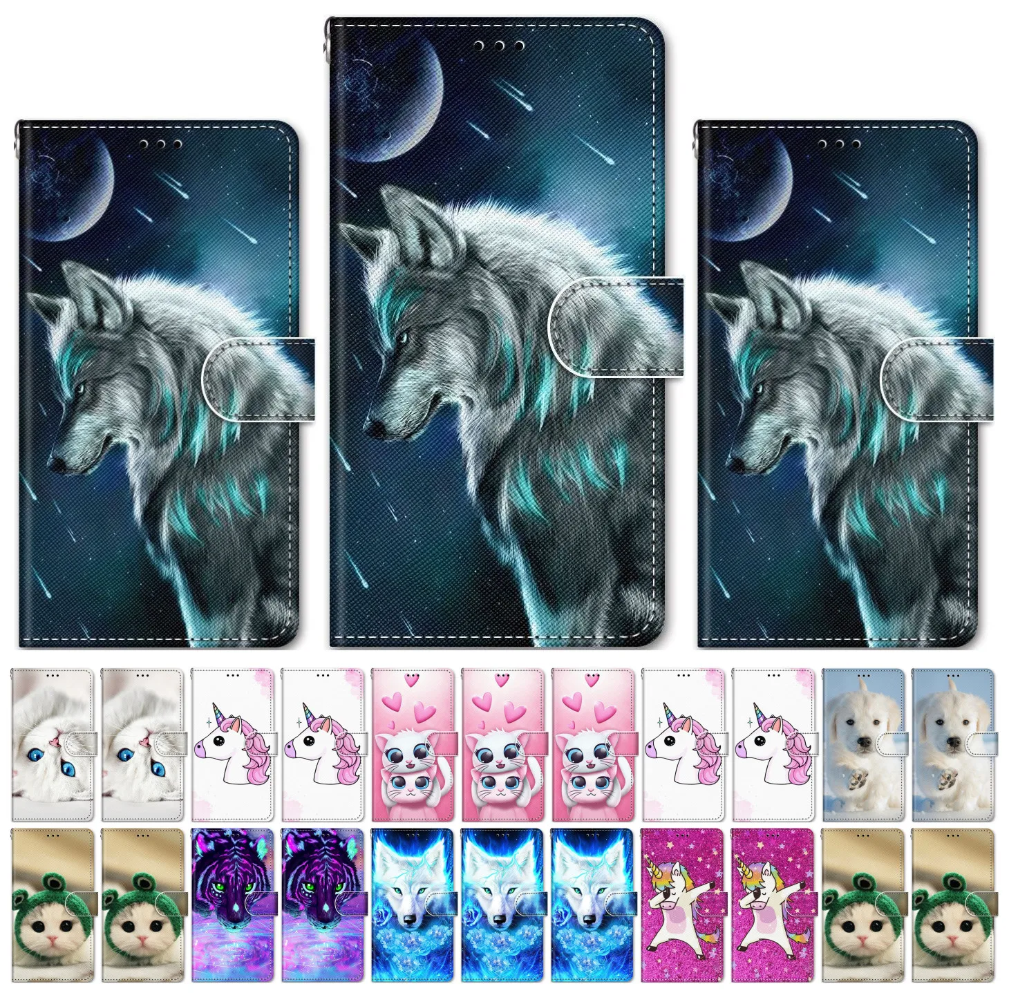 Флип кобура для Redmi Note 3 4 4X 5A 5 Pro 6 7 8 Go Y2 S2 Wolf Lion P08F|Чехлы-портмоне| |