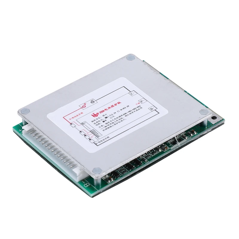 Плата защиты литий полимерной батареи 16S 60V 20A 18650 BMS PCB с радиатором для