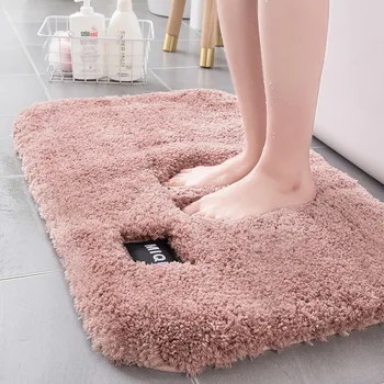 

High hair thickening bathroom toilet absorbent floor mat bedroom entrance non-slip foot mat plush carpet