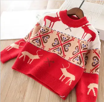 

Girls Winter Sweater Baby Girl Deer Pattern Sweater Children Top&outwear