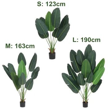 

190 cm Artificial Plants Tropical Monstera Banana Leaves Simulation Leaf For Hawaiian Theme Party Decor Home Garden Fake Leaves