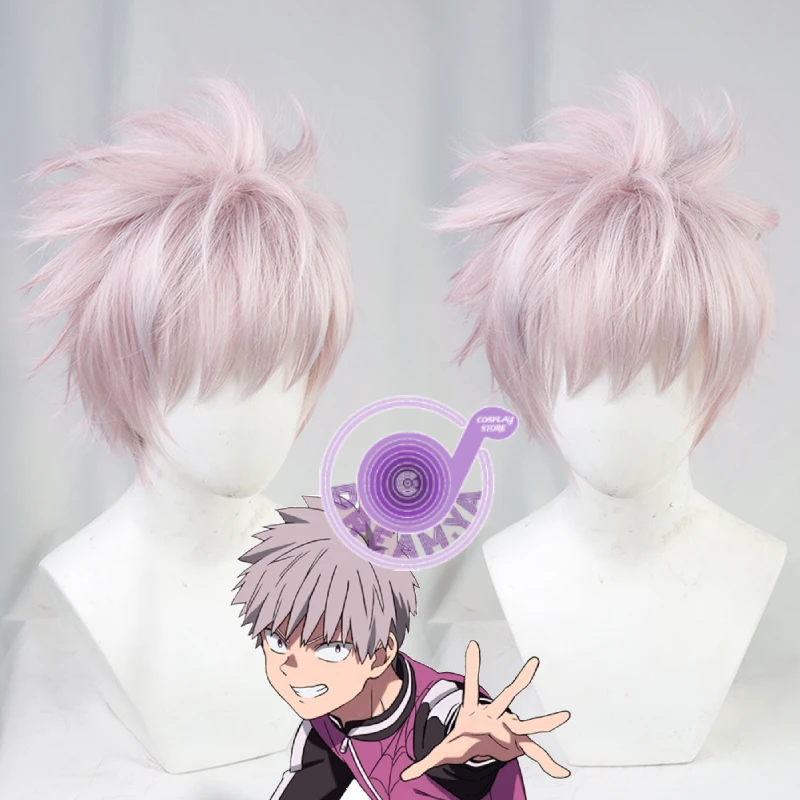 Парик для косплея Tademaru Shiki Kemono Jihen светильник-розовый Короткие термостойкие