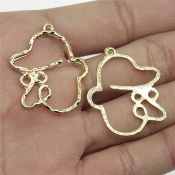 

WYSIWYG 3pcs/lot Charms Abstract Face DIY Jewelry Findings High Quality KC Gold Color 27x33mm Abstract Face Charms