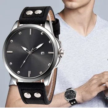 

WJ-8901 2020 Fashion Luxury Men Faux Leather Band Watch reloj mujer Clock Quartz Analog Watches Bracelet montre homme Wristwatch