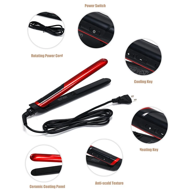 Jinding St3300 Ac 210-240 V многофункциональные керамические выпрямители с покрытием двойного назначения вращающийся инструмент для выпрямления волос Eu