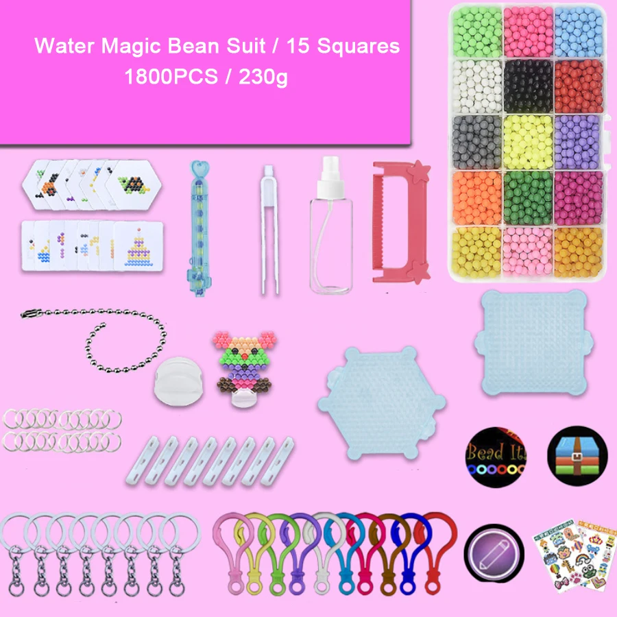 15 цветов 5 мм воды волшебные бобы костюм 1800 шт. игра-головоломка DIY игрушки ручной работы вода спрей липкие волшебные шарики
