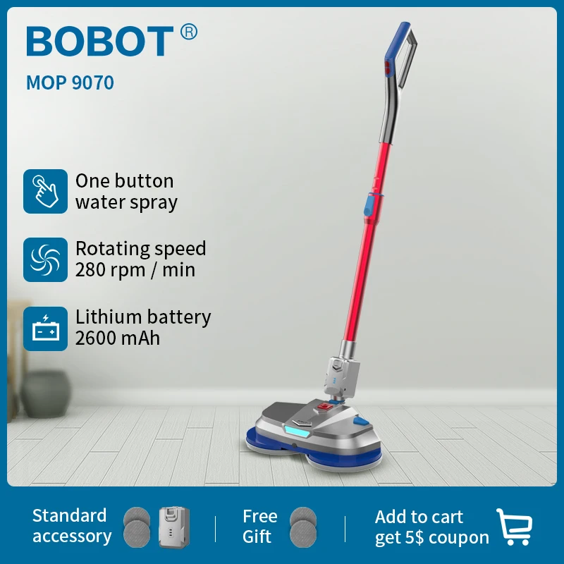 Швабра BOBOT MOP 9070 беспроводная подметание и воском электрическая швабра с