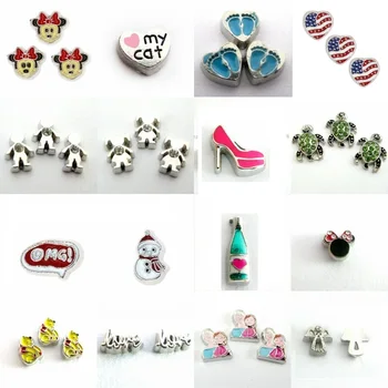 

10pcs Love Cats Dog Boy Girl Mouse Charms Floating Charms For Floating Memory Living Locket Jewelry Accessories