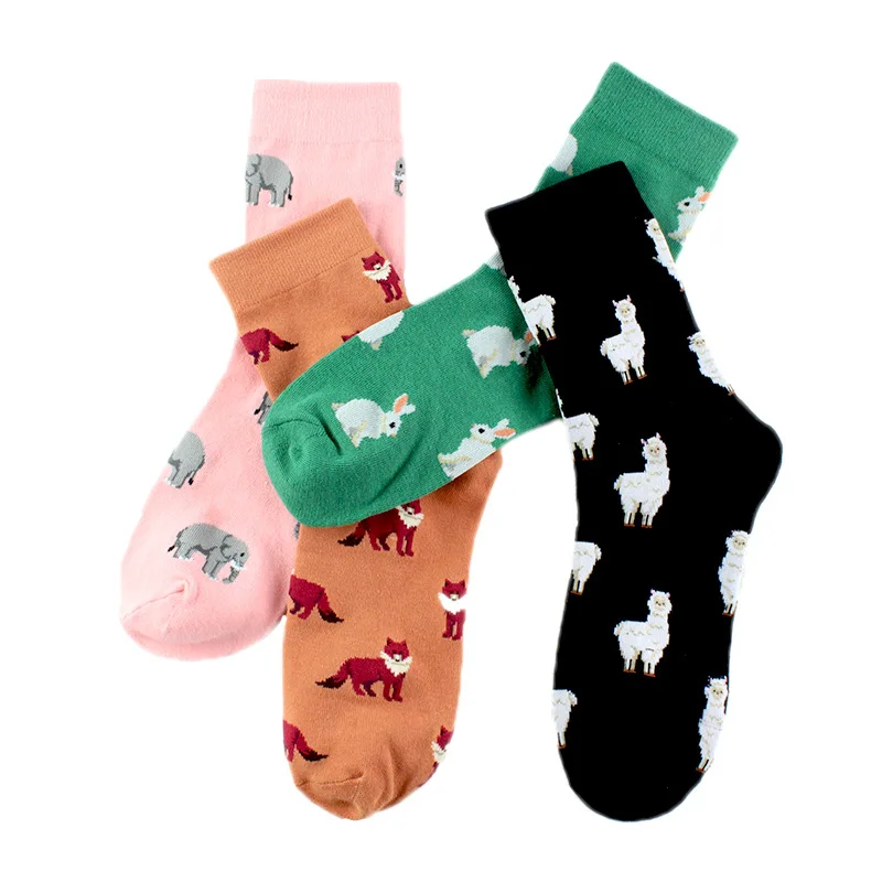 Peonflybrand Япония Harajuku Кролик кошка Лиса животные женские носки Kawaii милые забавные с