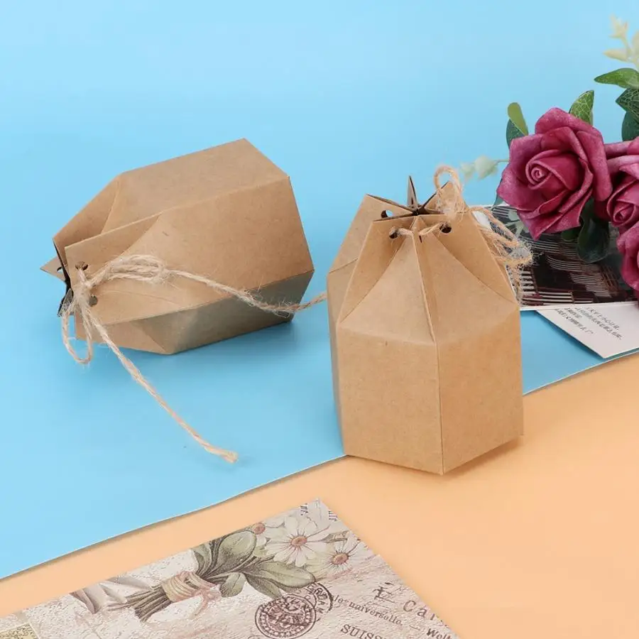 Подарочные коробки 50 шт. Новые DIY крафт бумага подарочная коробка для свадьбы