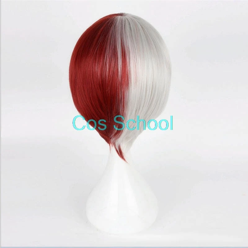 Cos School Todoroki Shouto парик Boku no Hero Academy Косплей парики Shouto Todoroki красные и белые короткие аксессуары для волос