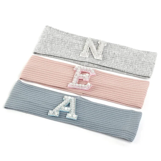 Geebro의 패션 진주 글자 늑골이 있는 머리띠: 아기와 어린이를 위한 편안하고 세련된 머리 장식