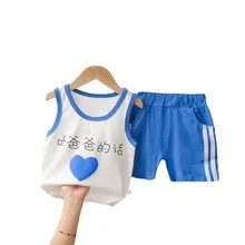 

New Summer Baby Cotton Clothes Children Boys Girls Fashion Vest Shorts 2Pcs/sets Kids Infant Clothing Toddler Casual Tracksuits