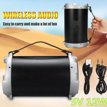 

5V 12W Portable bluetooth Speaker Wireless Stereo Bass HIFI Subwoofer AUX USB TF Card FM Radio Outdoor Party Karaoke Player