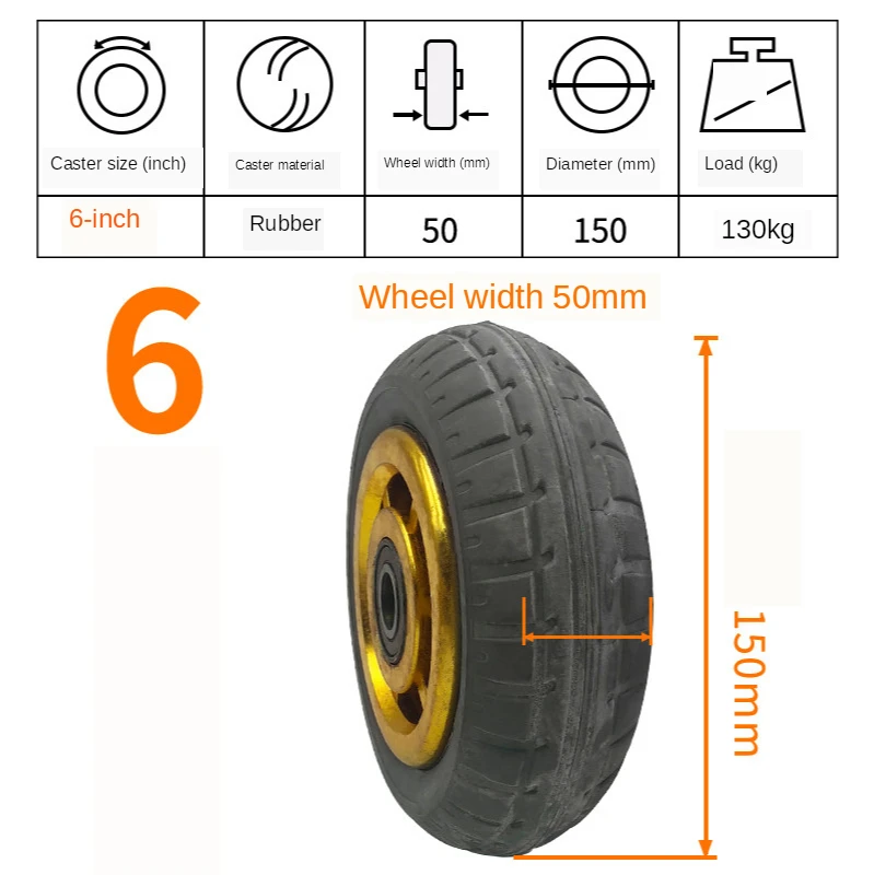 Color : Orientation, Size : 4-inch MUMA Heavy Duty Polyurethane Mute Universal Brake Wheel 4/5/6/8 Inch Board Furniture Trolley Casters Industrial Equipment Wheel 