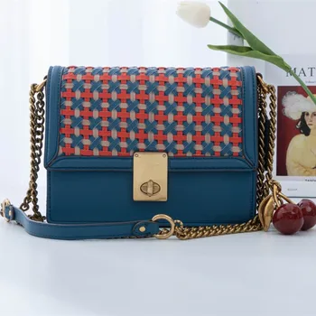 

New woven bags leather tote wine bag single shoulder oblique cover women's bag