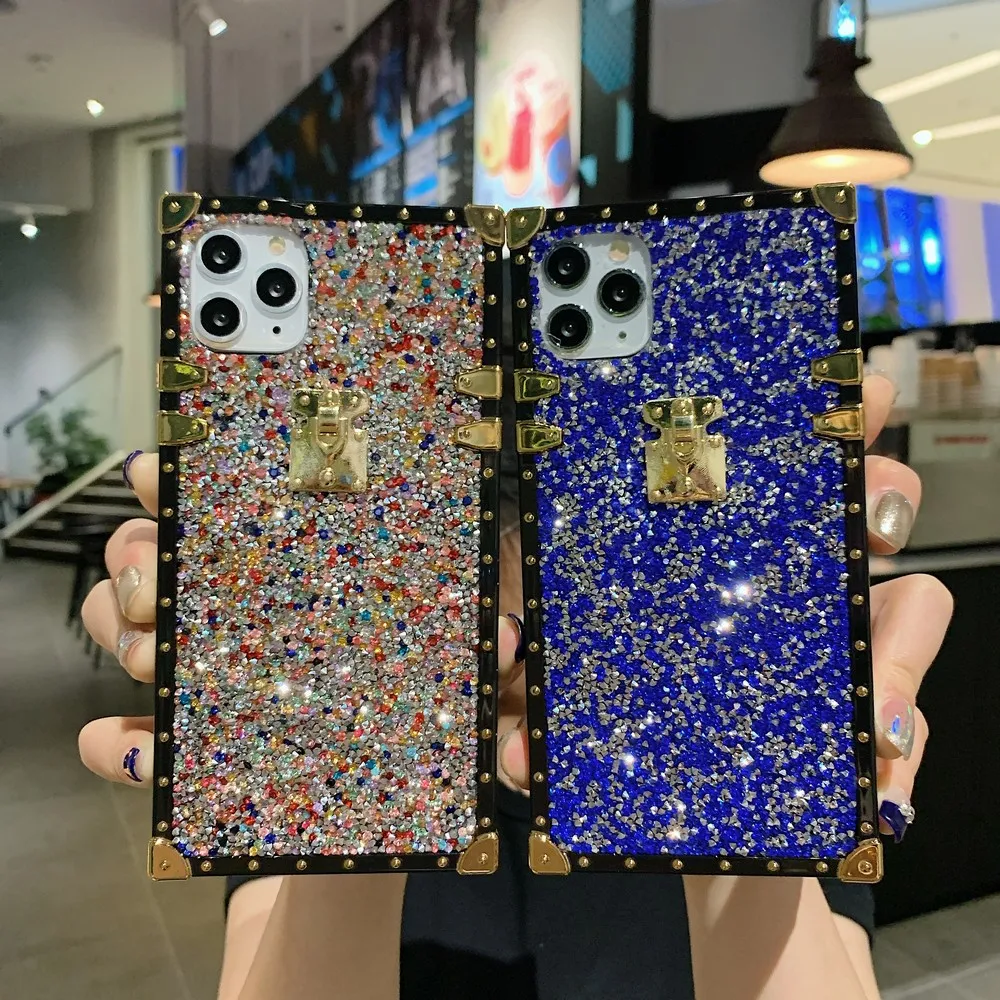 

Japanese and Korean style gold-plated lock glitter phone case for iPhone 12 mini 11 12 Pro Max X XR XS Max 6 6s 7 8 plus cover