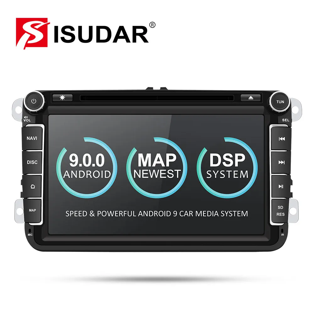 Meilleur Lecteur multimédia de voiture Isudar deux Din autoradio Android 9 pour Skoda Seat Volkswagen VW Passat b7 POLO GOLF 5 6 DVD GPS 4 cœurs