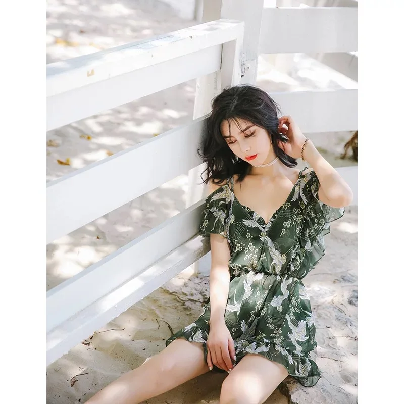 

Swimsuit Split Type Three-piece Set Sexy Belly Covering Slimming South Korea Graceful Bikini Sexy Holiday Hot Springs Swimwear