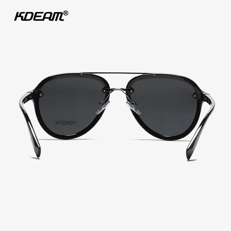 KDEAM TR90, оправа пилота, мужские солнцезащитные очки, поляризационные, полностью черные, для вождения, солнцезащитные очки, для мужчин и женщин, ультра-светильник, оттенки, cat3 CE
