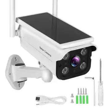 

1080P HD WIFI Camera 3W Solar Panel IP66 Night Vision Cam 2-Way Voice Human Motion Detection security camera