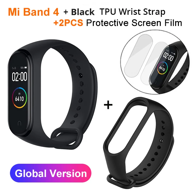 Xiaomi mi Band 4 SmartBand mi Band 4 Браслет фитнес-трекер для измерения сердечного ритма Bluetooth 5,0 50 м водонепроницаемый - Цвет: MiBand4 N BlackStrap