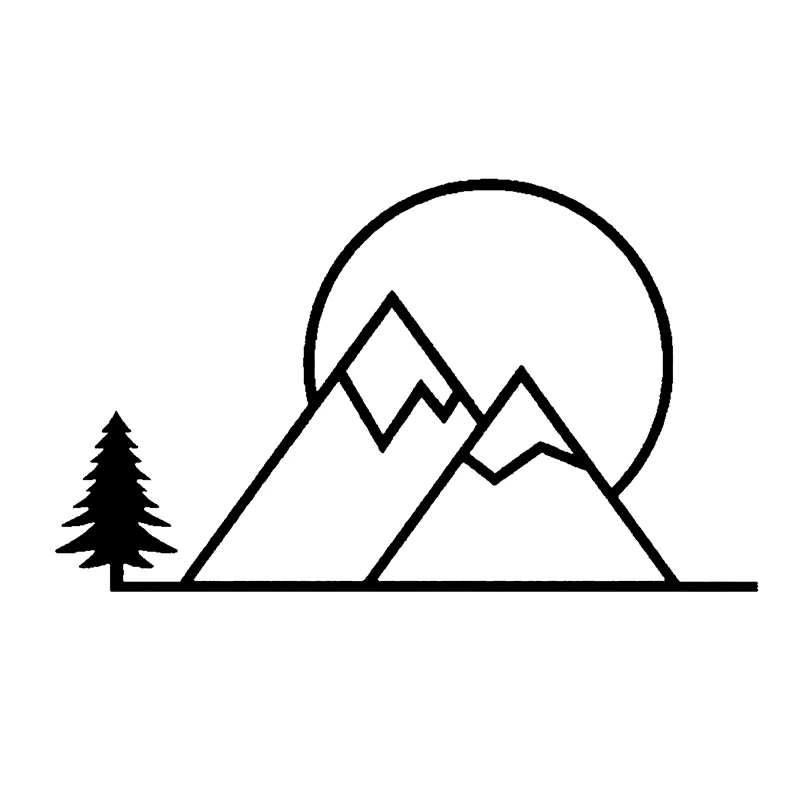 

15*15cm Explore Mountains Hiking Camping Wanderlust Wild Adventure Go Outside Sun Tree Vinyl Decal Sticker for Cars Trucks Van