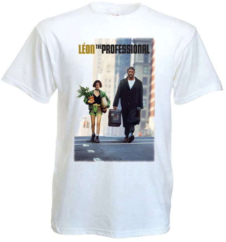 Leon The Professional V2 T Shirt White Movie Poster All Sizes S-3Xl Tops New Unisex Funny Tee | Мужская одежда