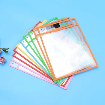 

30pcs with Pen Case Reusable Assorted Colors Random Color Dry Erase Pockets Stationery for School