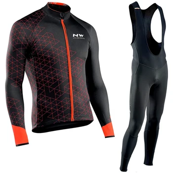 

2019 Pro Team Autumn Cycling Jersey Gel Bib Set MTB Uniform Bike Clothing Men Bicycle Clothes Cycling Wear Ropa Ciclismo Hombre