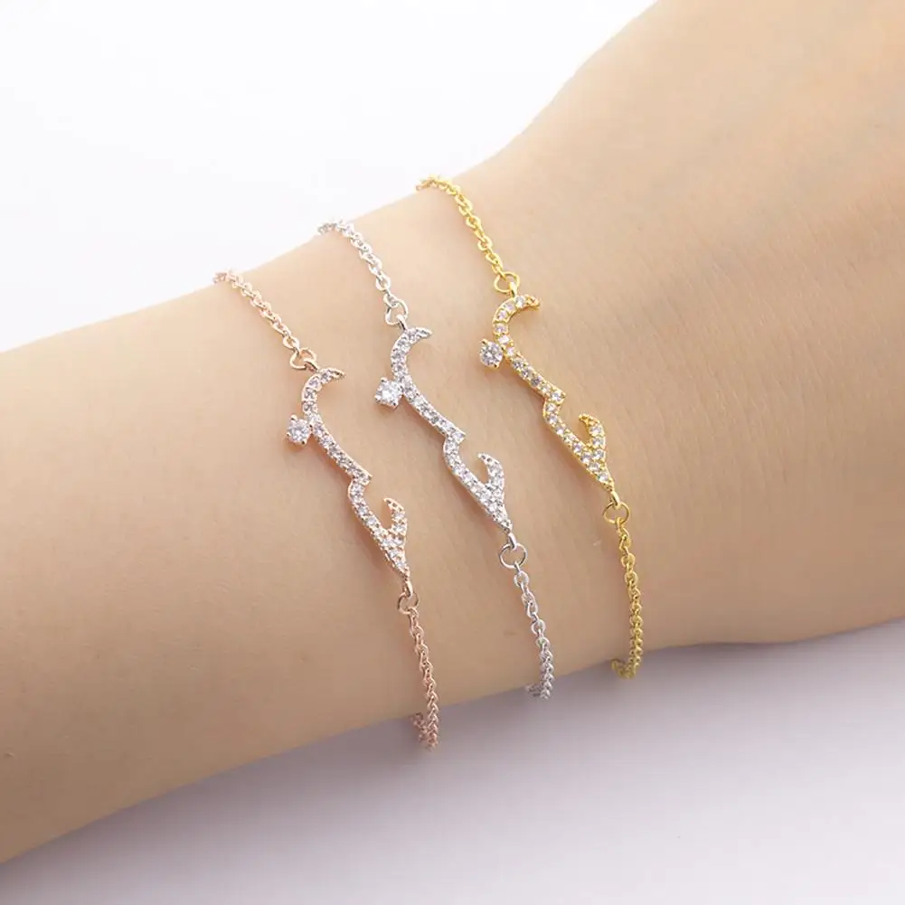 Hot Women Arabic Letter Love Faux Quartz Chain Bracelet Bangles Necklace Jewelry New