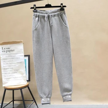 Winter Women Harem Pants Gym Sweatpants Solid Thick Warm Female Casual Pants Women Sport Running Workout Fleece Trousers 1