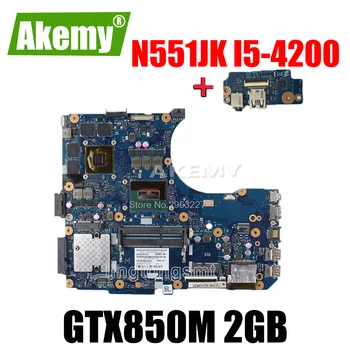 

send board+N551JK Motherboard i5-4200 GTX850M 2G For Asus N551J G551JK Laptop motherboard N551JK Mainboard N551JK Motherboard