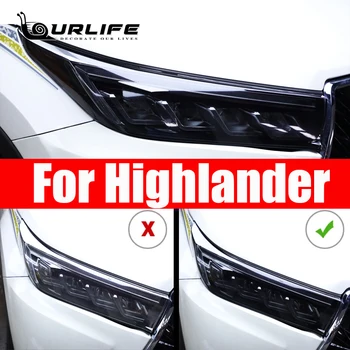 

For Toyota Highlander 2020 2019 2018 Car Goods Black Film Car Styling Headlight Protective Film Anti-scratch Sticker accessories