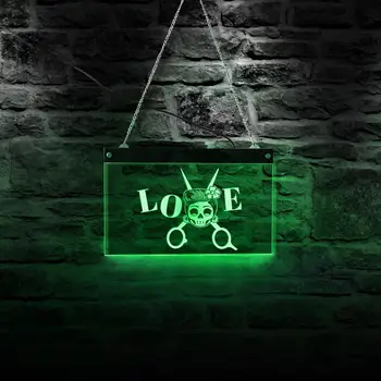 

Barber Shop Scissor Night Light Display Sign Haircut Beauty Salon Hairdresser Custom Business Logo Color Changing LED Neon Sign