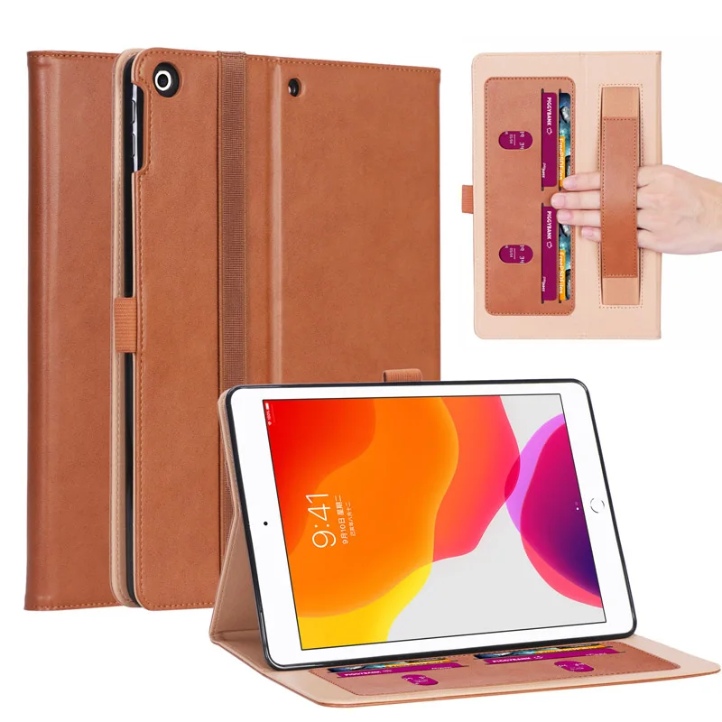 

For iPad 10.2" 2019 Handheld Leather Case Multifunction Card Smart Cover Business Stand Tablet Case for Apple iPad A2198 A2200