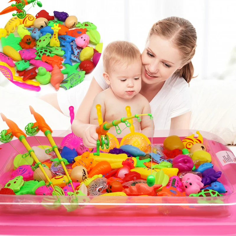

Outdoor Toys Magnetic Fishing Toy Rod Net Set Child Model Play Fishing Games Inflatable Pool 3d Magnetic Marine Life Toys