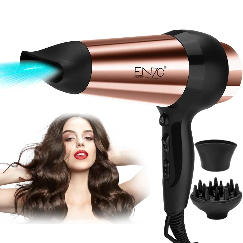 Professional Hair Dryer Strong Wind Salon Hot Air Cold Negative Ionic Hammer Blower Dry Electric Hairdryer | Бытовая техника