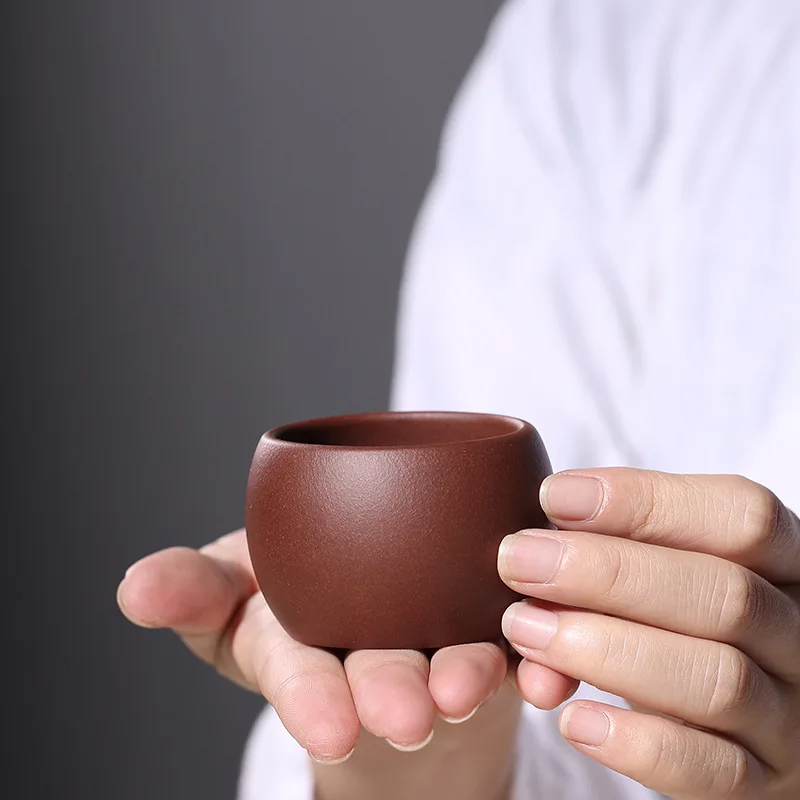 Purple Clay Entirely Handmade for Making Teacup Tea Set Gift Box a Generation of Fat Master Cup Gift Customization Tea Ceremony