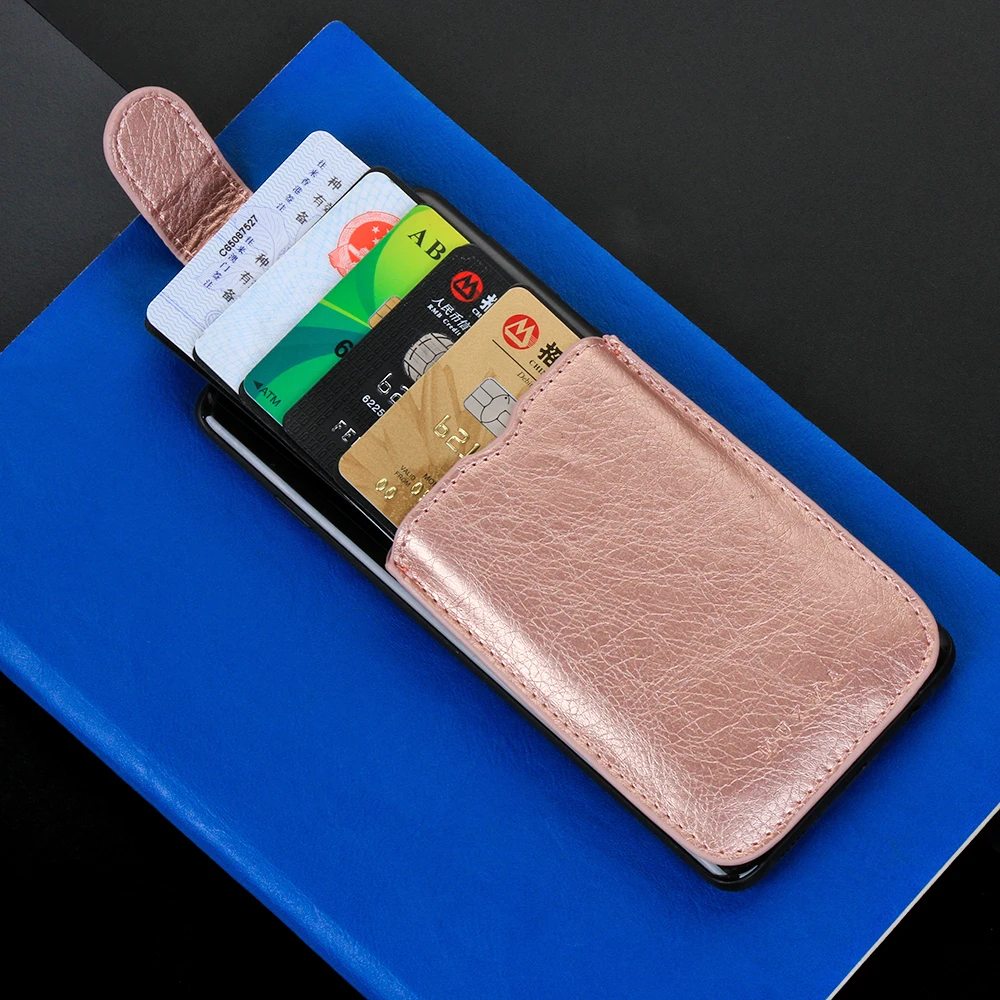 5 карт с карманами для карт из искусственной кожи, держатель для карт ID для телефона, для мужчин и женщин, кошелек, держатель для карт, сумка, клейкий чехол