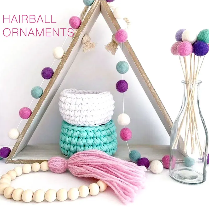 

Wool 30pcs Handmade Garland Pom Wall Wool Balls Felt Balls Wedding Christmas Hanging String Beautiful Kids Room Props