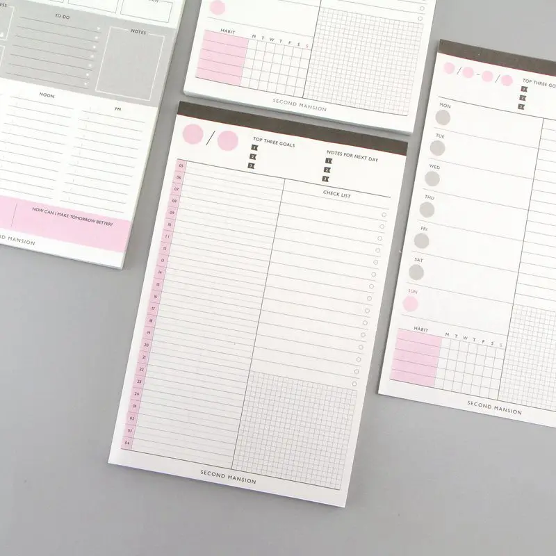 60Sheets Creative Daily Plan/Time Table/Weekly Desktop Plan Book Memo Note Pad Tearable Notes Book Schedule Paper Stationery