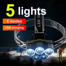 

90000LM Super Powerful Led Headlamp 18650 Rechargeable Led Headlight USB Head Flashlight XHP70 workinng fishing Head Torch lamp