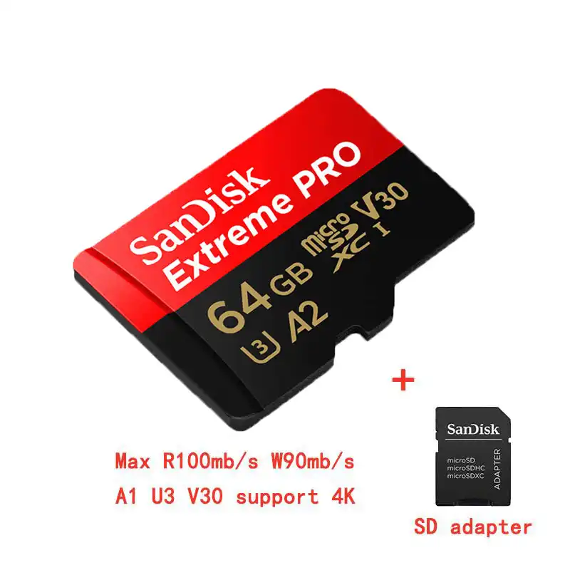 Sandisk Extreme Pro Micro Sd Card 64gb Microsdxc Microsd 32gb Microsdhc Uhs I Memory Card Class 10 V30 A1 U3 For 4k Memory Card 10 Class Memory Card Class 10memory Card Aliexpress